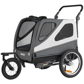 VEVOR Dog Bike Trailer, Supports up to 100 lbs, 2-in-1 Pet Stroller Cart Bicycle Carrier for Small & Large Dogs