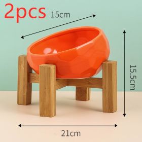 Pet Supplies Bowl Ceramic Cat Bowl Dog Bowl Oblique Mouth (Option: redset2pcs)