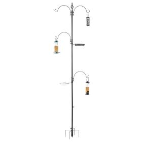93inch Iron With Four Hooks, With Bird Feeder Black Courtyard Bird Feeder (Option: Black)